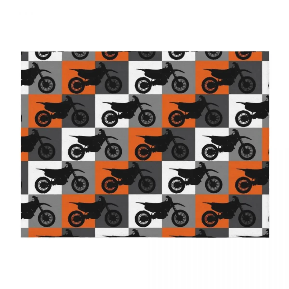 

Dirt Bikes On Motocross Checker Board Throw Blanket funny gift Summer Sleeping Bag Beautifuls Blankets