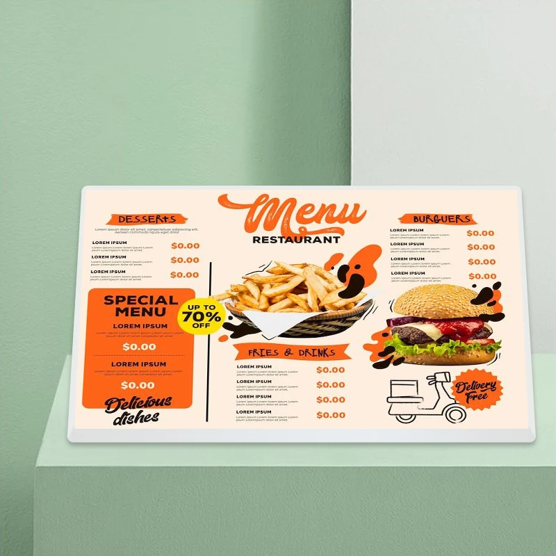 

23,8 21,5-дюймовый планшет для ресторана, сенсорный экран для заказа, доски для магазина чая с молоком, ресторана, настольная цифровая доска меню