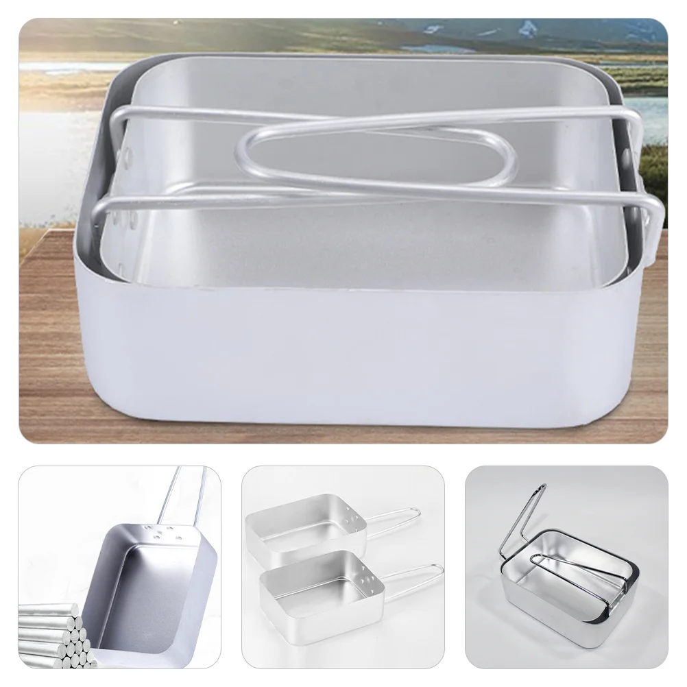 

2Pcs Durable Old Fashioned Meal Box Vintage Bento Container Safe Material No Leakage for Students Workers Picnic Camping