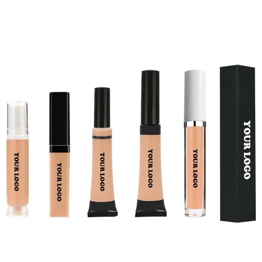 Private Label Logo Waterproof Long Lasting Oil Control Concealer Liquid Brightens Covers Dark Circles Spots Acne Vegan Wholesale