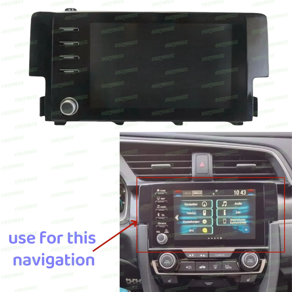 

LCD Display Sat Radio Module for 2019 2020 Honda Civic FWD EX-L Center Console Information Multimedia Screen 39710-TBA-A41