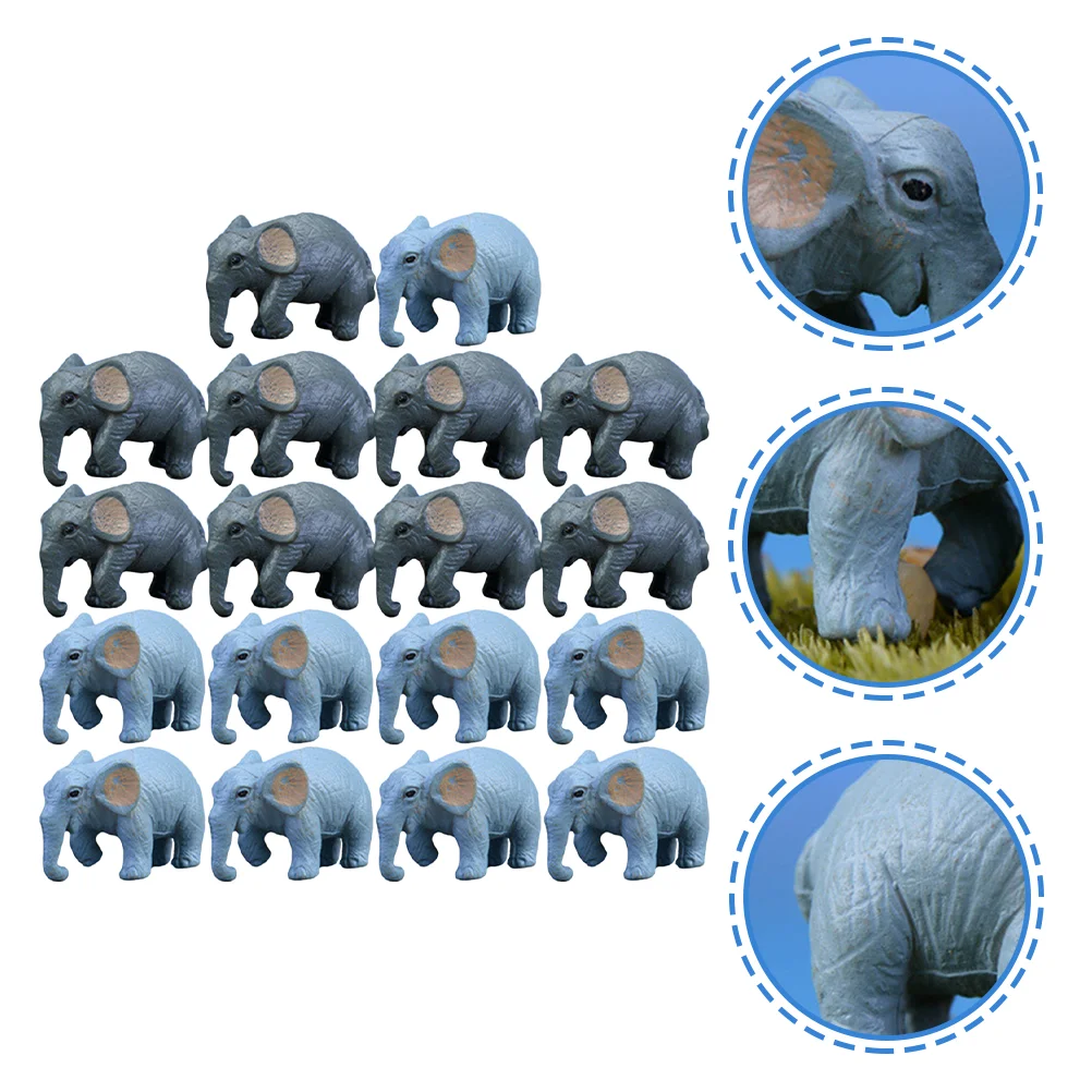 

18 Pcs Tiny Terrarium Cartoon Simulation Elephant Animals Mini Figures Toys Child