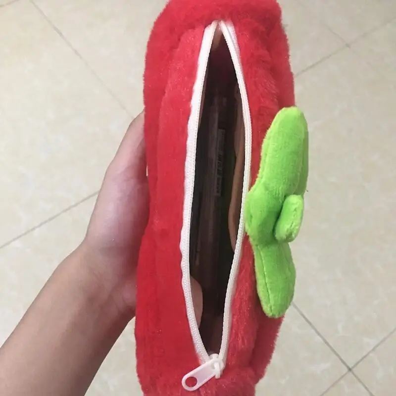 Love and Deepspace Rafayel Cartoon Red Soft Plush Strawberry Stationery Pouch Pencil Case Storage Inner Bag Friend Birthday Gift