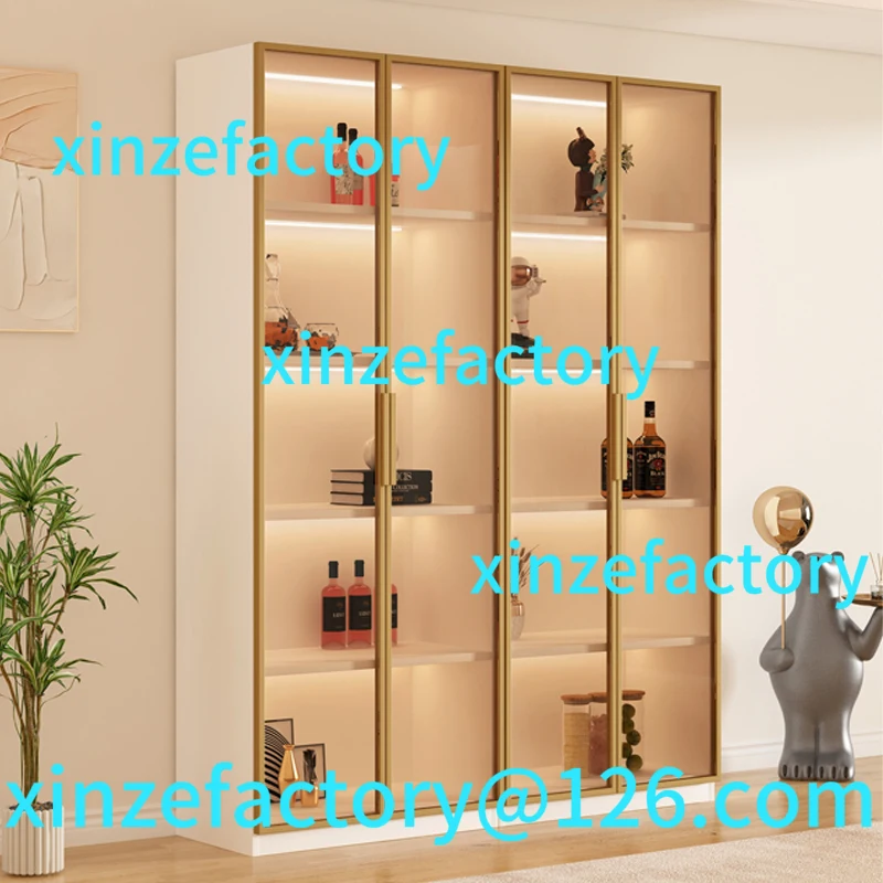 

Customizable Display Glass Wine Cabinet Living Room Wall Shelf High-end Cabinet Customized Cabinet Light Luxury Locker