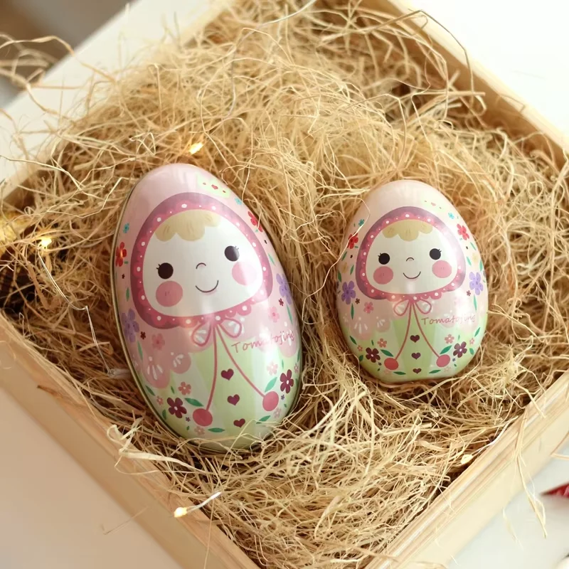 Cute Creative Baby Choclate Candy Box Easter Desktop Decoration Small Iron Boxes Large Capacity Wedding Candy Storage Packag Box