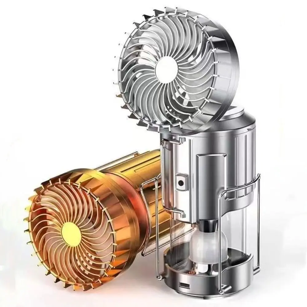 تعمل بالطاقة الشمسية فانوس التخييم المحمولة USB شحن مروحة كهربائية محمولة 5 واط لمط قابلة للشحن مصباح ليد التخييم #4