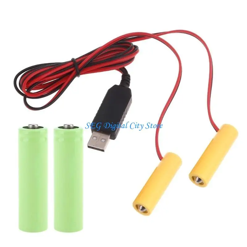 

U75B 2 in 1 USB Power Supply 3V LR6 Battery Eliminators Switches for LED Light
