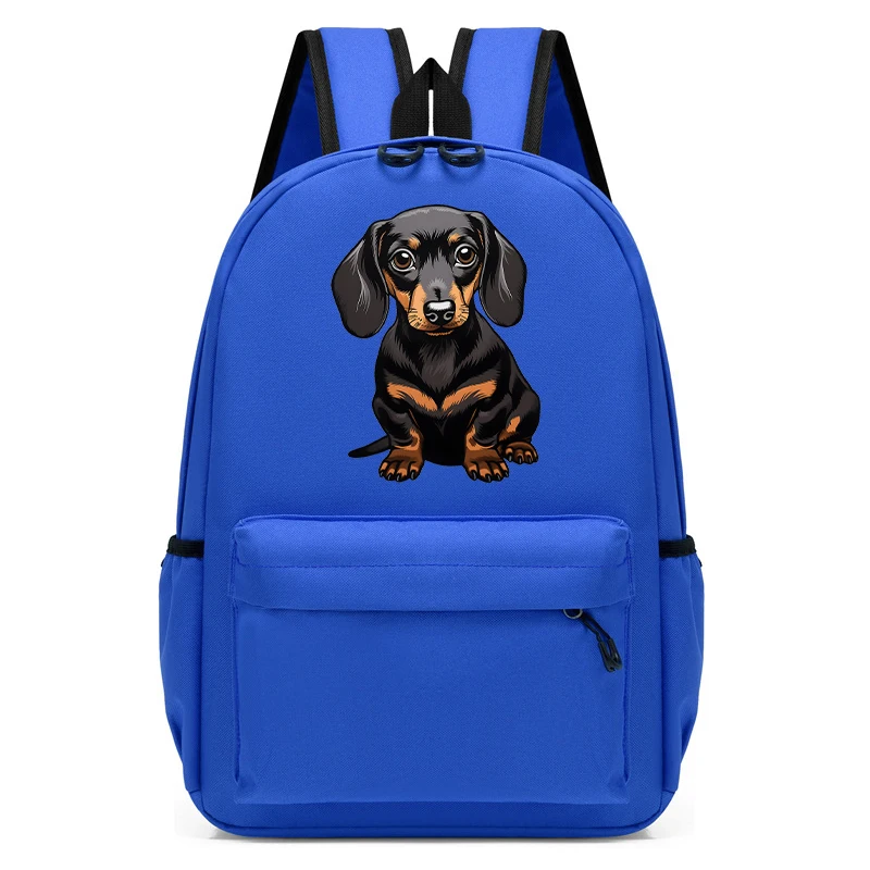 Cartoon Dachshund Dog Graphic School Bag para crianças, mochila infantil, mochila de estudante de jardim de infância, mochila, meninos, meninas, moda