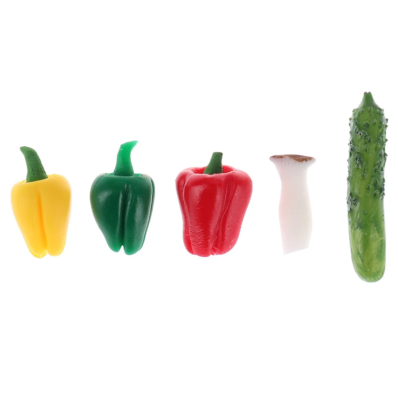 5Pcs/set Dollhouse Miniature Vegetables Toys Model 1/12 Mini Simulation Doll House Kitchen Food Play Accessories Toys