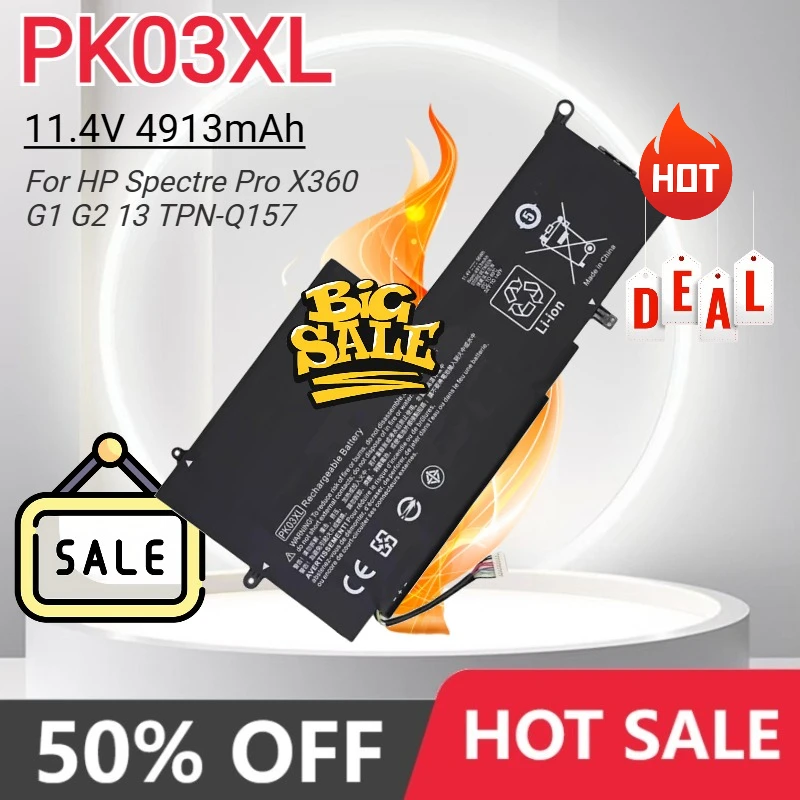 

PK03XL 4913mAh Laptop Battery for HP Spectre Pro X360 G1 G2 13 TPN-Q157 HSTNN-DB6S 788237-2C2 788237-2C1 6789116-005 Bateria