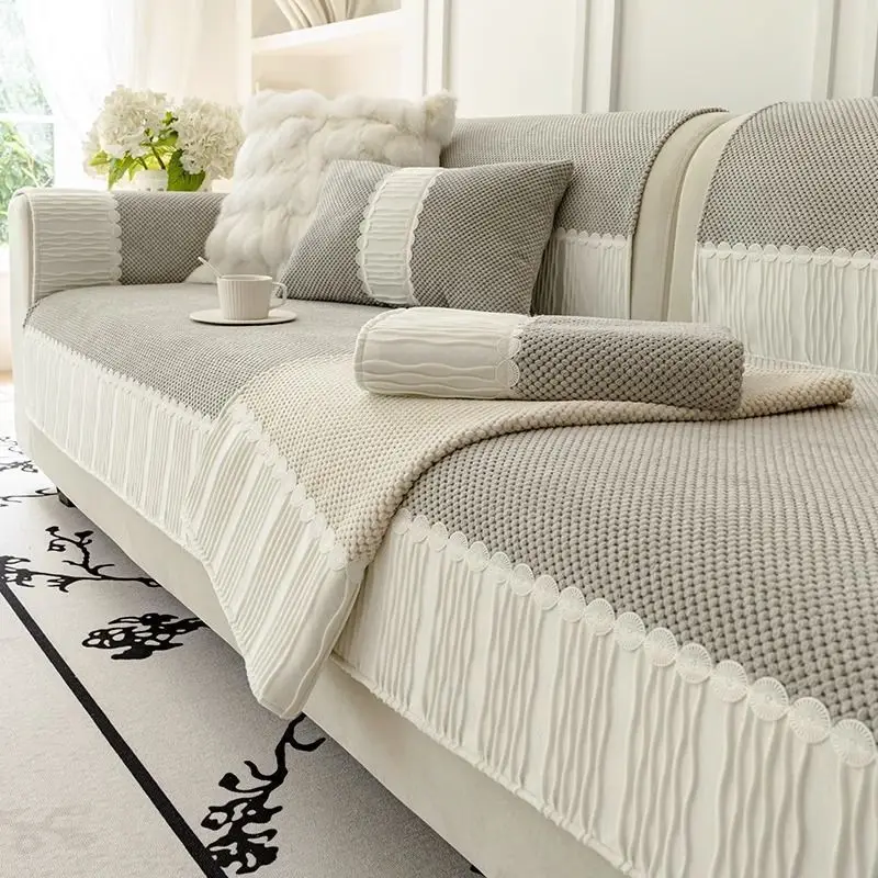 

2026 New Autumn Winter Cream Style Sofa Cushions Universal for All Seasons Luxury Covers for Leather Sofas High - end Sofa Pads