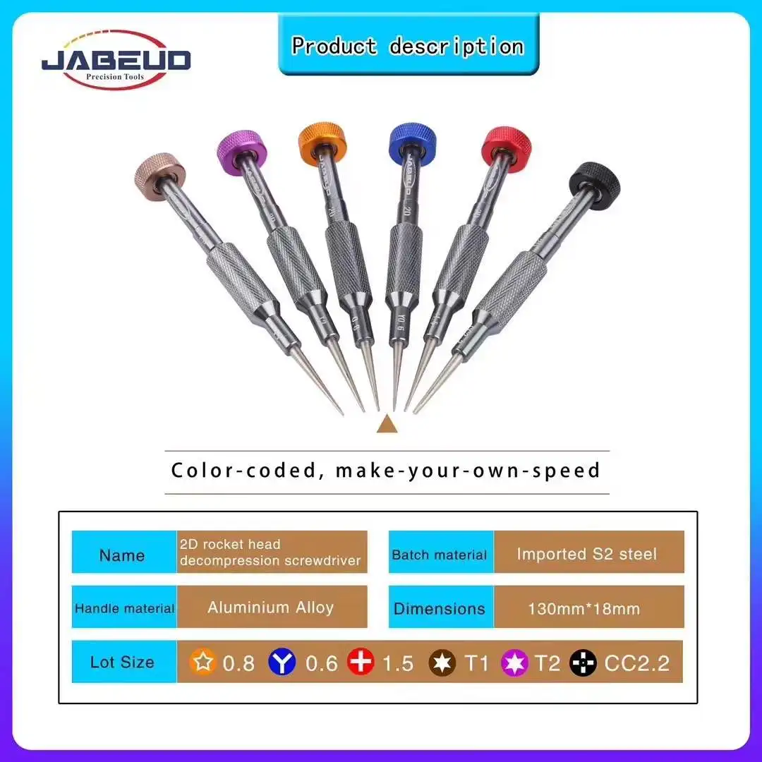 JABE 2D screwdriver pentagon 0.8 triangle 0.6 cross 1.5 hex T1 hex T2 medium plate CC2.2 is suitable for various iPhone models