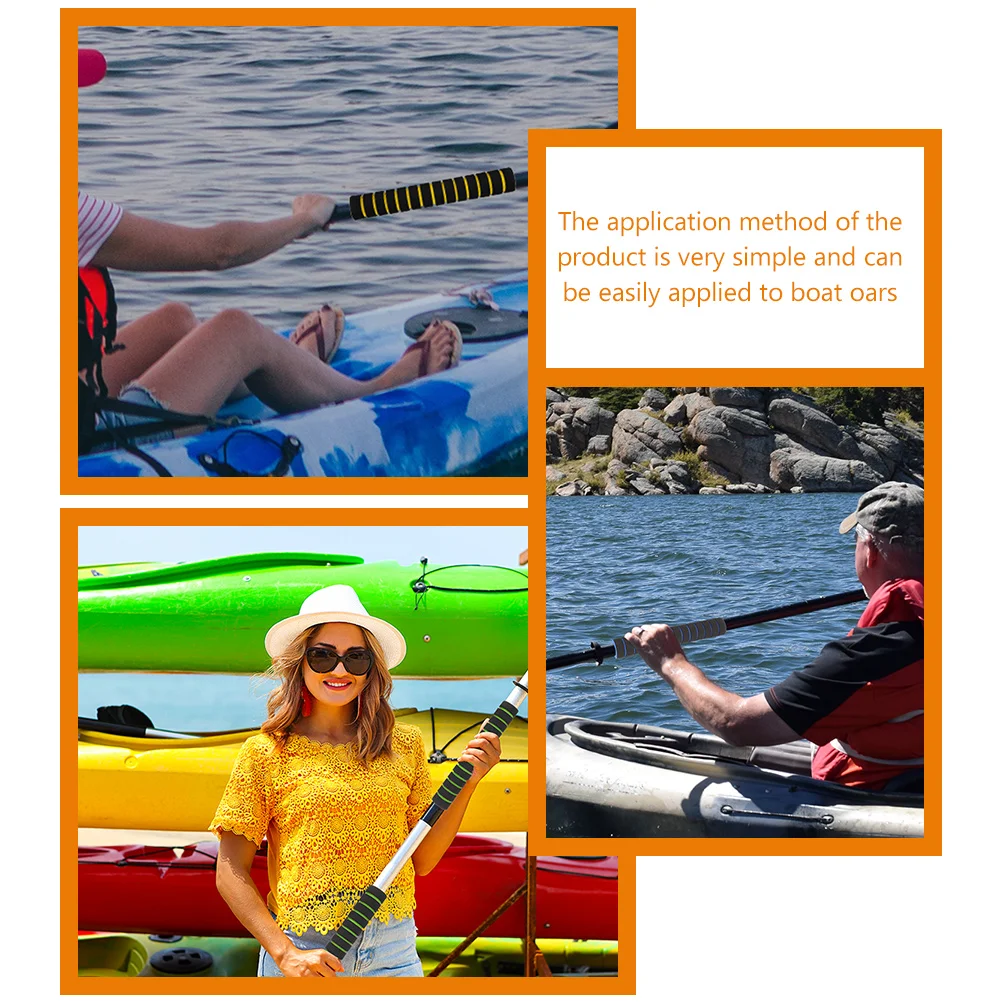 

4 Pairs Anti-slip Paddle Grips 22CM Sponge Cover Colorful Handle Kayak Accessories Boat Oars Non-slip Supplies Hand Grip