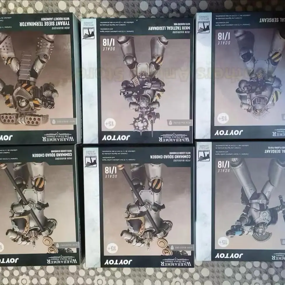 

【In Stock】JOYTOY Warhammer 40K Iron Warriors Command Squad Choosen with Legion Standard 2PCS 1/18 Action Figure Toy Model Gift