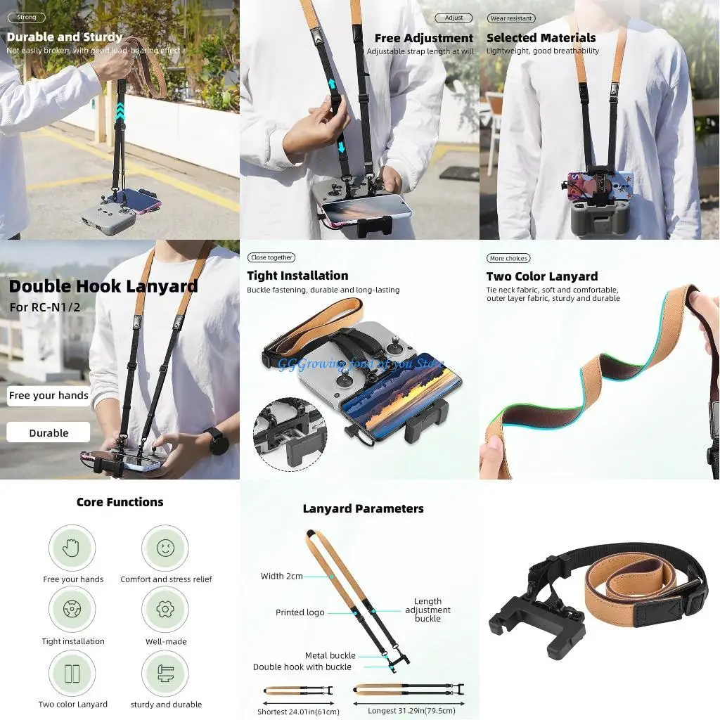 H9EB Adjust Neck Strap Lanyards for Air 3 Safety Hanging Belt Mount Accessory