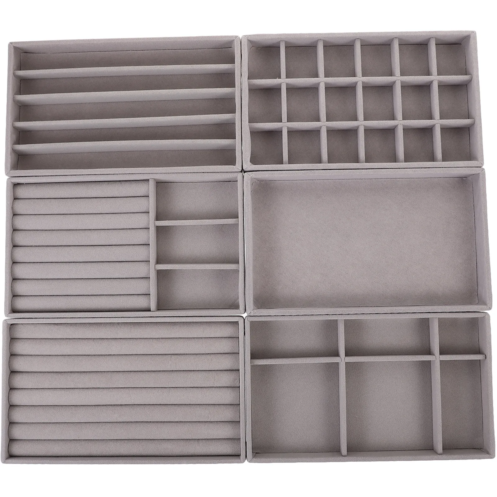 1Set Jewelry Display Tray Stable Craftsmanship Jewelry Organizer Tray for Rings Earrings Necklaces Bracelets Storage Use