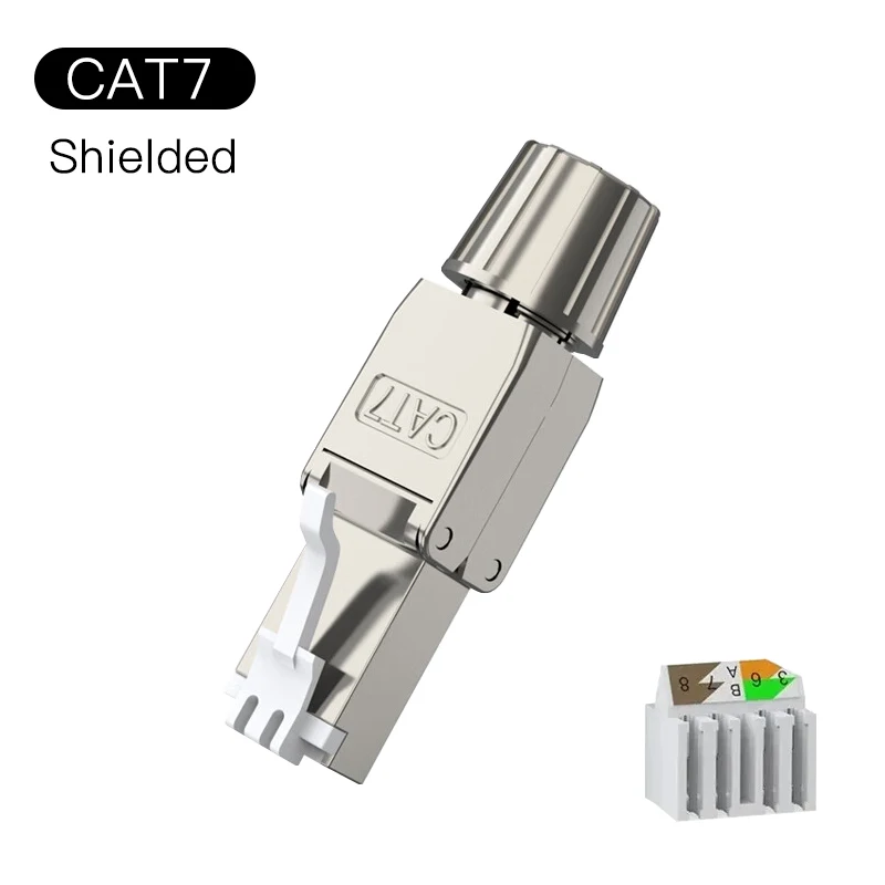 Gereedschapsvrije Cat7 Rj45 Connector Gereedschaploze Afgeschermde Herbruikbare Afsluitpluggen Afgeschermde Ethernet Voor Ethernetkabel