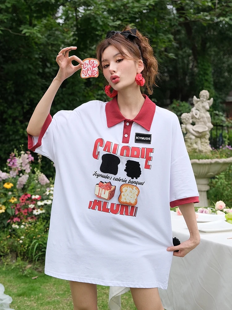 

IcyNude Store: Новая женская летняя свободная футболка с коротким рукавом, дизайн с цветовыми блоками, для повседневной носки, из смесового хлопка