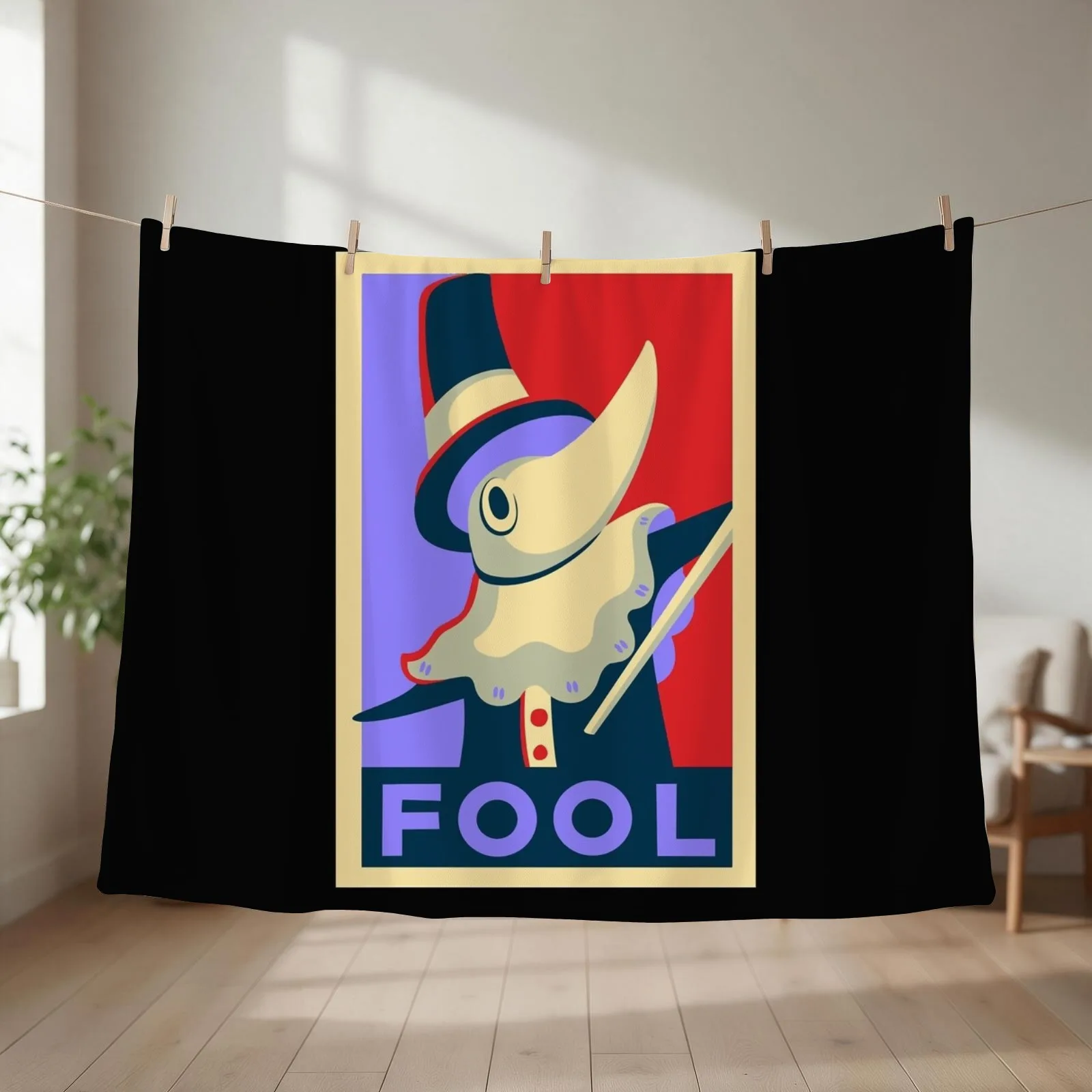 Excalibur FOOL Propaganda Throw Blanket couch cozy soft plush fuzzy picnic outdoor blanket