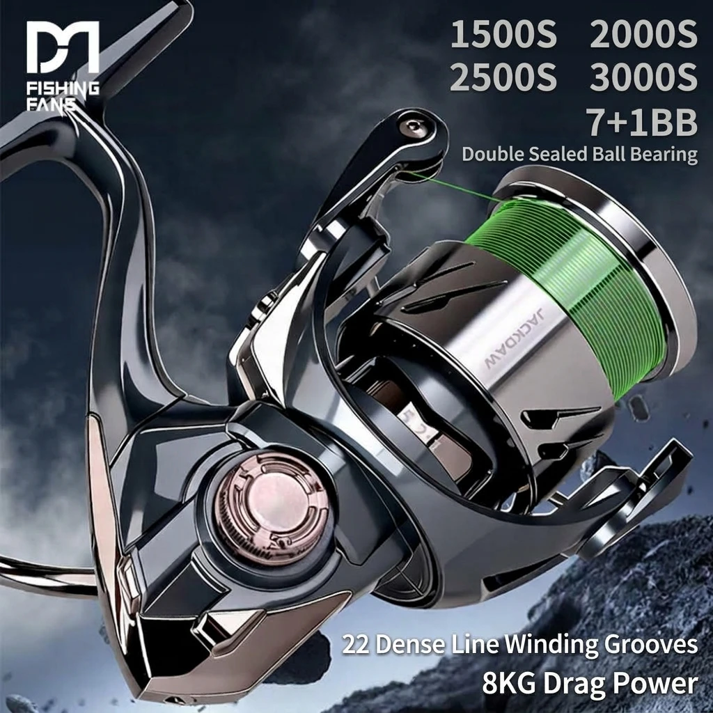 moulinet-de-peche-spinning-fishingfans-jackdaw-a-double-joint-7-1bb-8kg-22-rainures-ligne-dense-pour-micro-leurre-et-usage-general