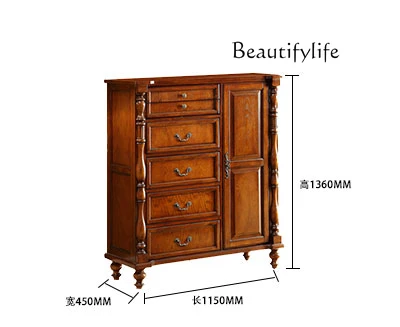 

Light luxury American solid wood multi-functional locker designer style high sense medium and ancient style simple