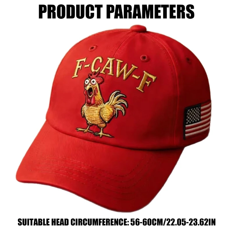 Soft Cotton Sunhat Adjustable Rooster Pattern Hat For Sun And Charm