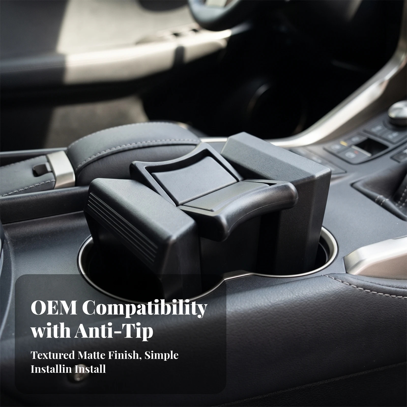 Center Console Cup Holder Divider Sturdy Cup Holder Divider Insert Molded Slotted for Car Owners