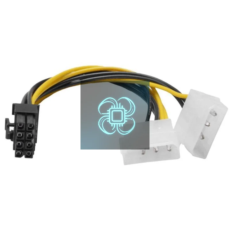 Адаптер-питания-для-видеокарты-pcie-на-molex-8-контактный-штекер-мужской-на-два-4-контактных-разъема-женские