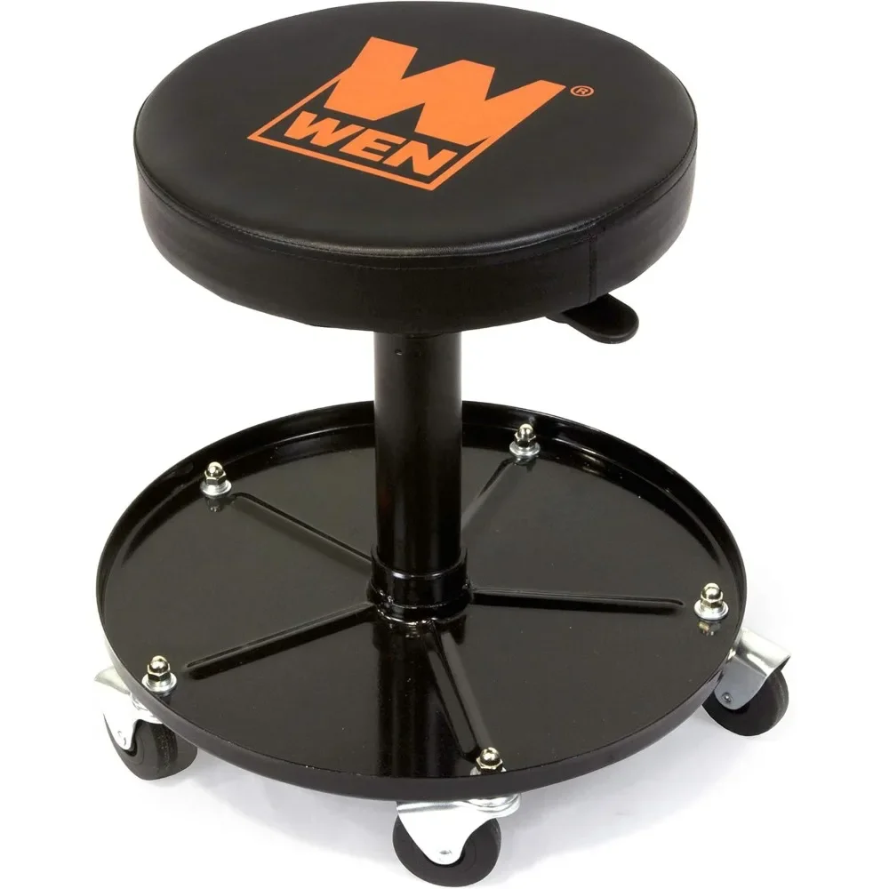 300-Pound Capacity Pneumatic Rolling Mechanic Stool Onboard tool storage provides easy access to commonly used tools