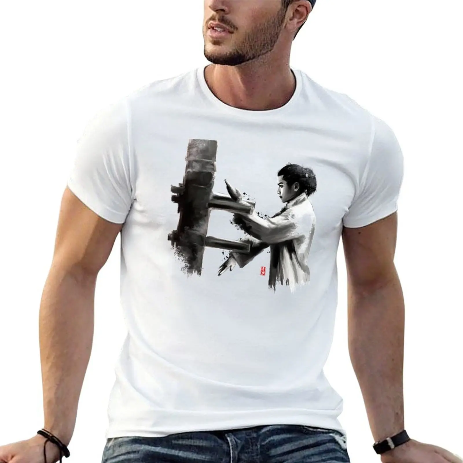 Wing Chun Wooden Dummy T-Shirt Trend Art Print T-Shirt