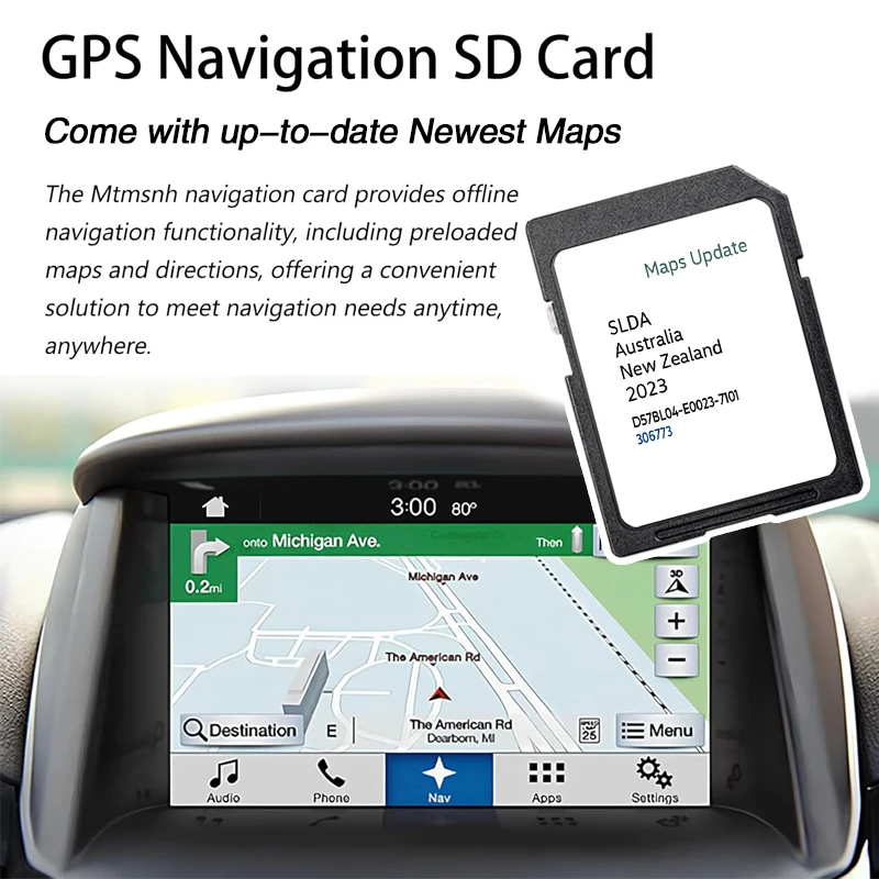 Update 2023 SLDA Navigation SD Card Australia New Zealand Maps GPS for Suzuki Baleno Ignis SX4 S-Cross Vitara Swift Car
