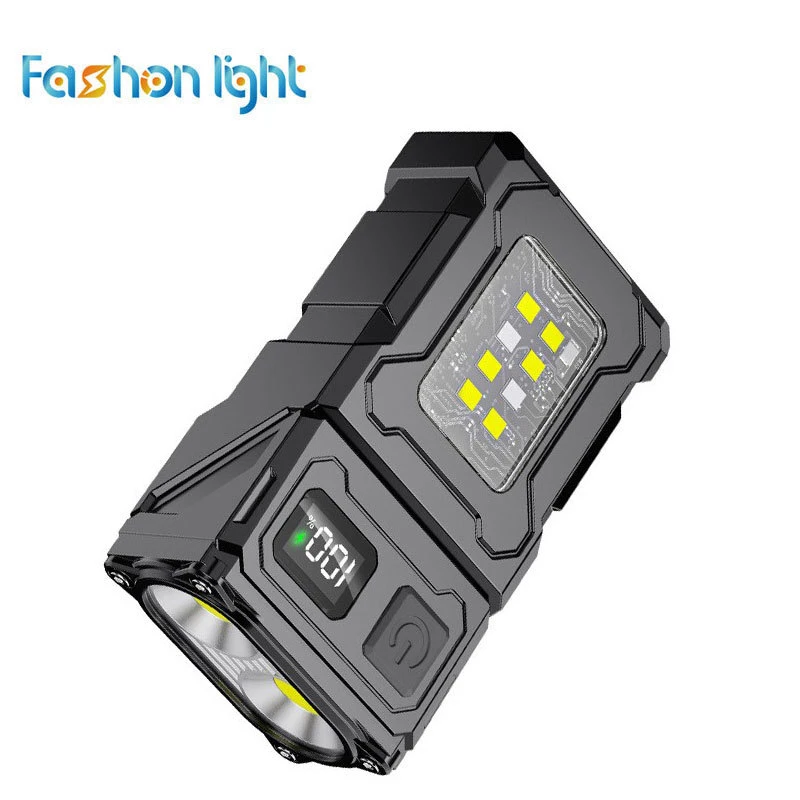 

LED flashlight with strong light ultra bright charging portable long endurance clip on light outdoor multifunctional work light