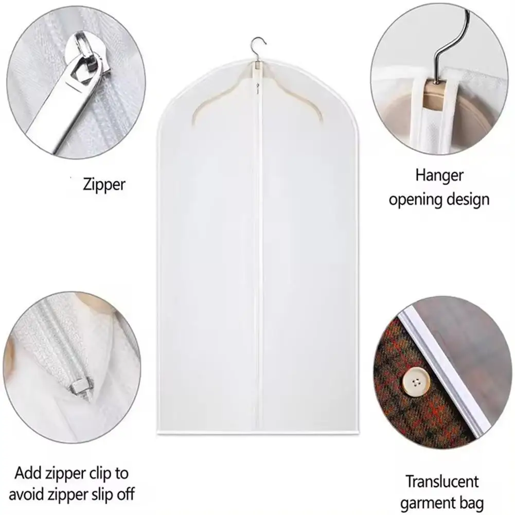 Clothing Dust Cover Fully Enclosed Clothes Cover With Clothes Bags Resistant Hanging Zipper Wrinkle Clothes 1pc Storage Bag S9b4