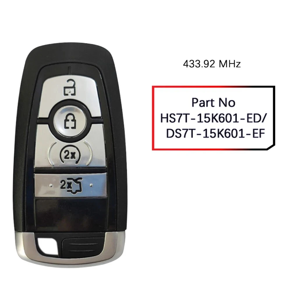 

OEM and Aftermarket 4 Buttons 433.92 MHz Remote Control Key For Ford FSK HITAG PRO Chip Part No HS7T-15K601-ED