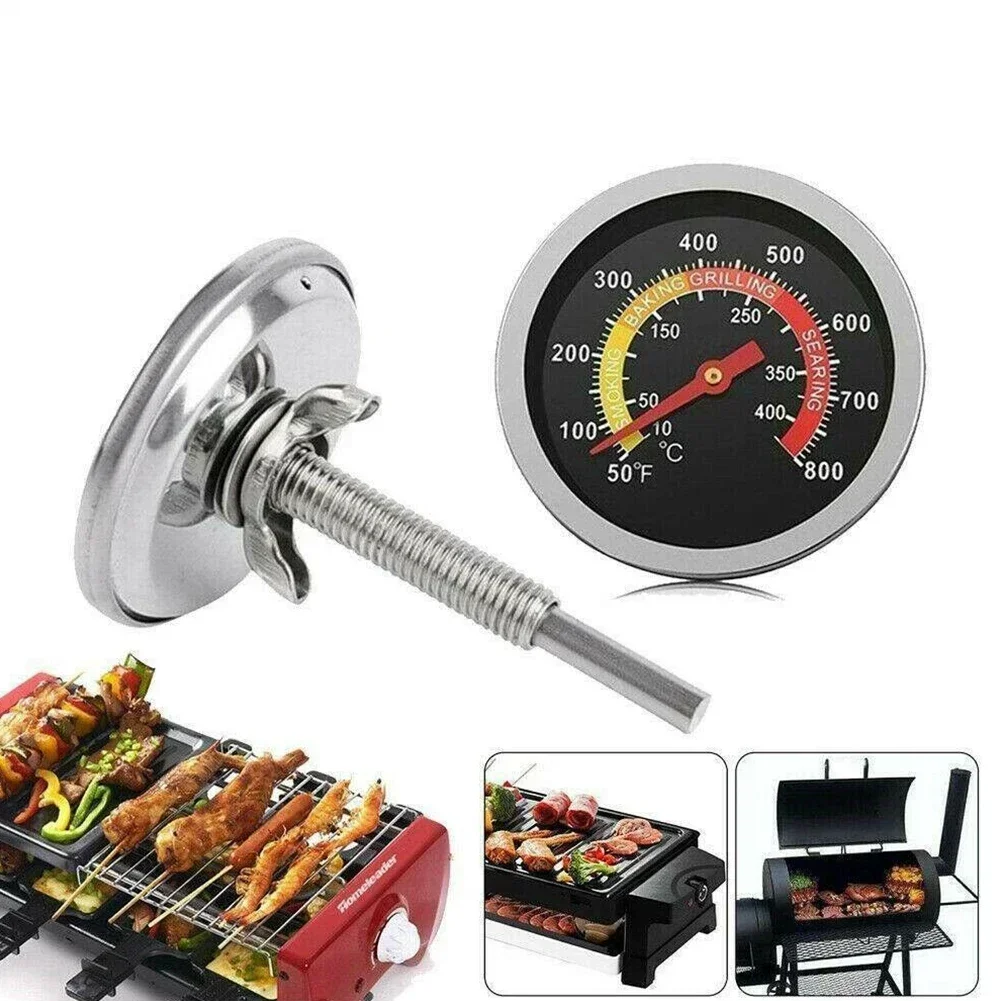 Barbecue Thermometer Oven Temp Gauge 10~400℃ /50℉~800 ℉ BBQ Smoker Grill Temperature 6mm Rod 60 Mm/2.36in BBQ Tools Accessory