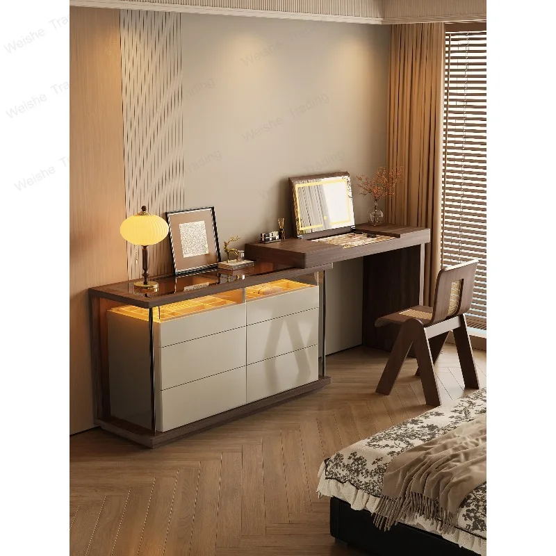 

Комод в средневековом стиле, тумба, встроенный шкаф для хранения, туалетный столик для спальни, из массива дерева