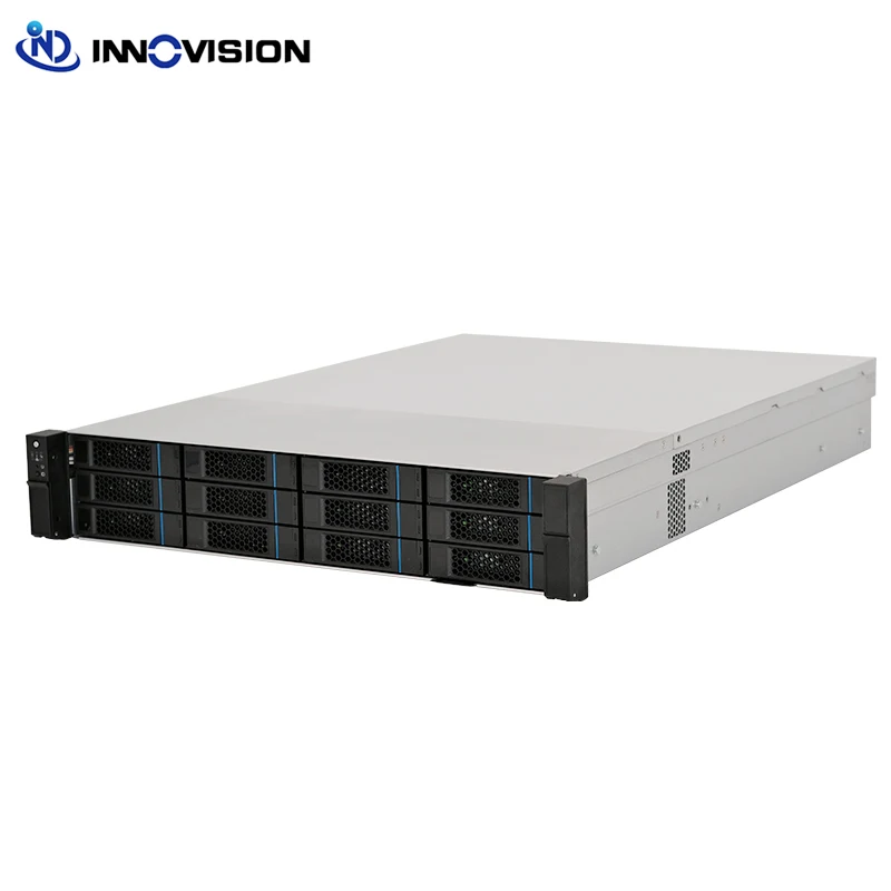 

Flexible 2U 12Bay Storage Server Chassis L650mm with 12Gb SGPIO Backplane Support EATX Board,Dual Slot GPU Card & 3 Half Slot