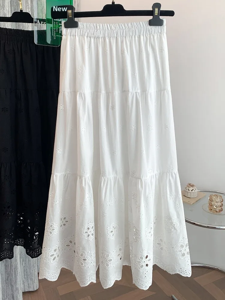 

Универсальная юбка-миди в стиле ретро с цветочным принтом, женская летняя юбка больших размеров, свободная юбка трапециевидной формы с высокой талией, смесь хлопка