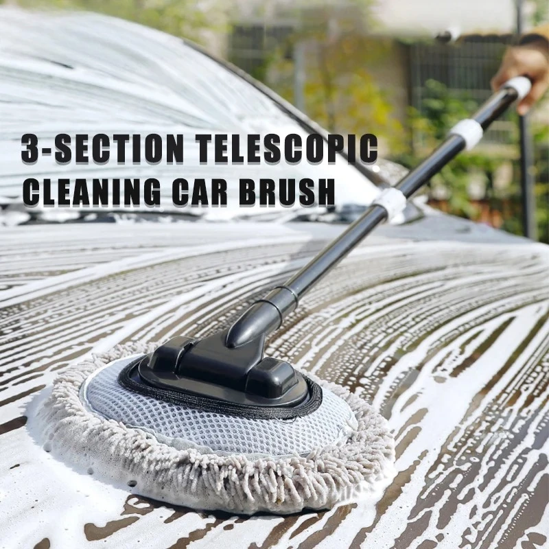 Car Wash Brush Car Cleaning Brush Mop Adjustable Telescoping Long Handle Clean Mop Wash Auto Kit Tool