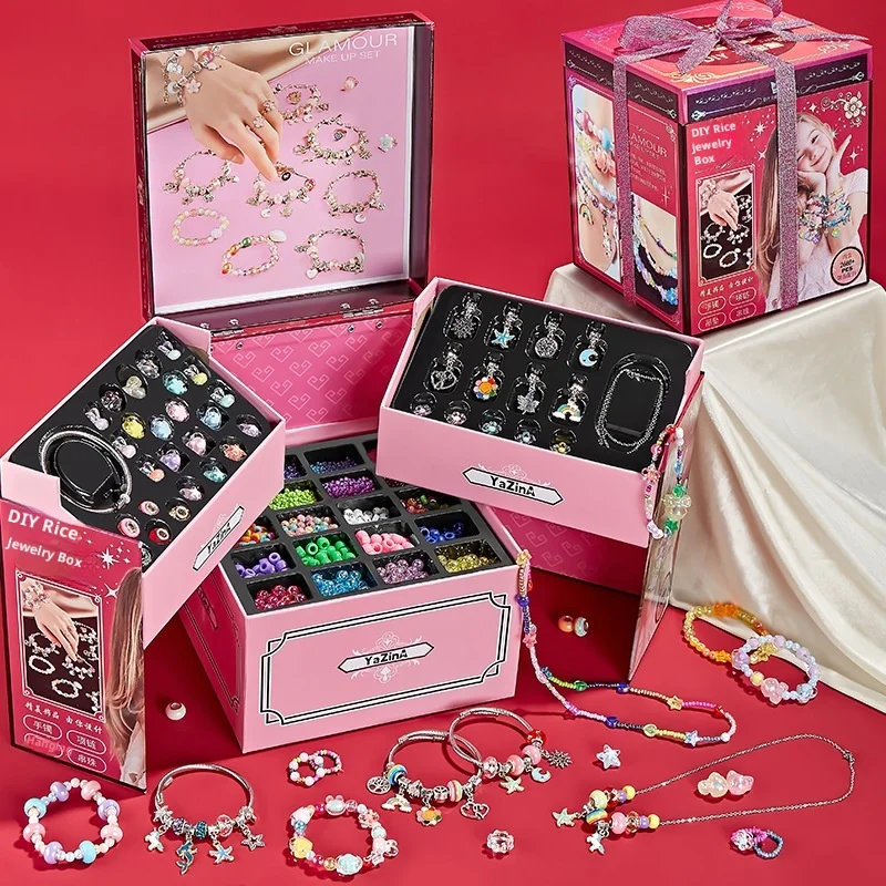 girl's-birthday-gift-bead-necklace-bracelet-diy-handmade-material-toy-princess-jewelry-jewelry-gift-box