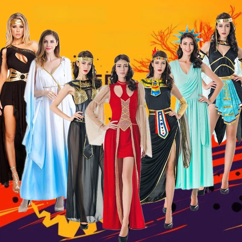 Costume cosplay per adulti loween Regina egiziana Medio Oriente Donne arabe Dubai Performance Dr Ele Abito da sera