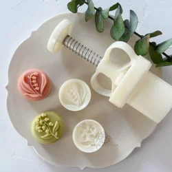 20g-30g Lily Of The Valley Flower Bean Paste Cake Mould Mid-Autumn Festival ABS Plastic Flower Cake Mooncake Mold