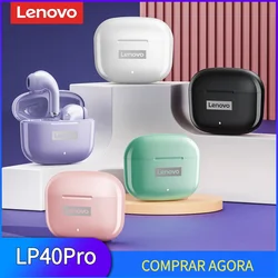 Original Lenovo LP40 Pro TWS Earphones Wireless Bluetooth 5.1 Sport Noise Reduction Headphones Touch Control 250mAH Earphones