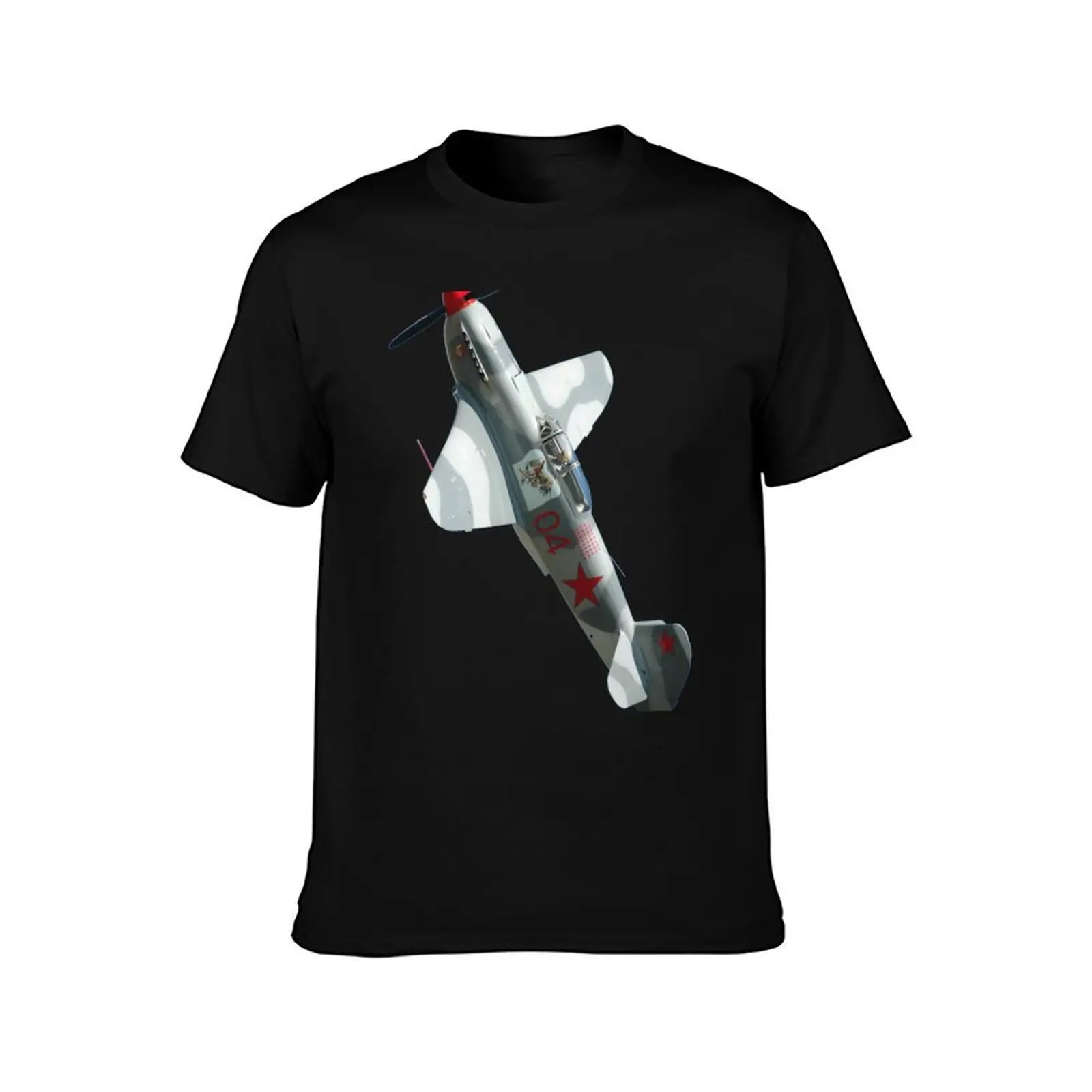 Plane & Simple - Yakovlev Yak-9 VH-YIX T-Shirt, Summer Casual Cotton Tee, Oversized Streetwear Tops, Vintage Graphic Print