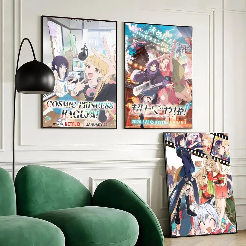 Cosmic Princess K-Kaguya Poster Stickers Painting Mural HD Wall Decals for Bedroom Living Room Home Self-Adhesive Decor Gift