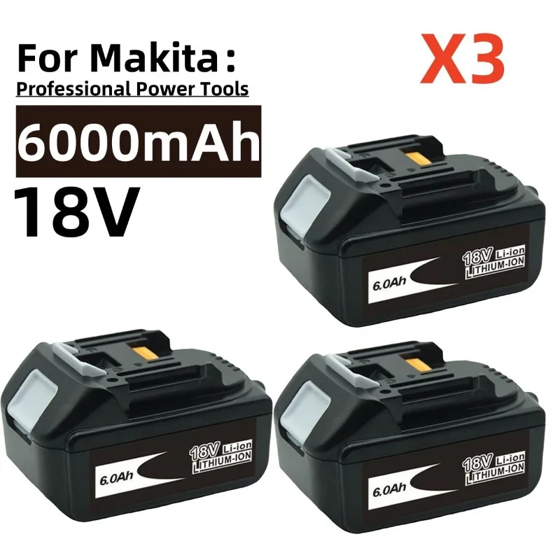 For Makita Lithium Ion Replacement Battery with LED, 18V, 6.0Ah/9.0Ah, LXT, BL1860B, BL1860, BL1850, Rechargeable Power Tool