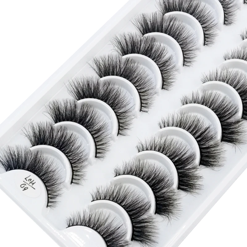 10Pairs 3D Faux Mink False Eyelashes Natural Messy Crisscross Eyelash Wispy Fluffy Fake eyelashes Extension Eye Makeup faux cils