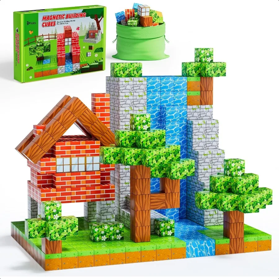 

Magnetic Blocks Build Magnet World Edition Magnetic Blocks for Ages 34 48 Magnetic Toys for Boys Girls STEM Montori Sensory Toy