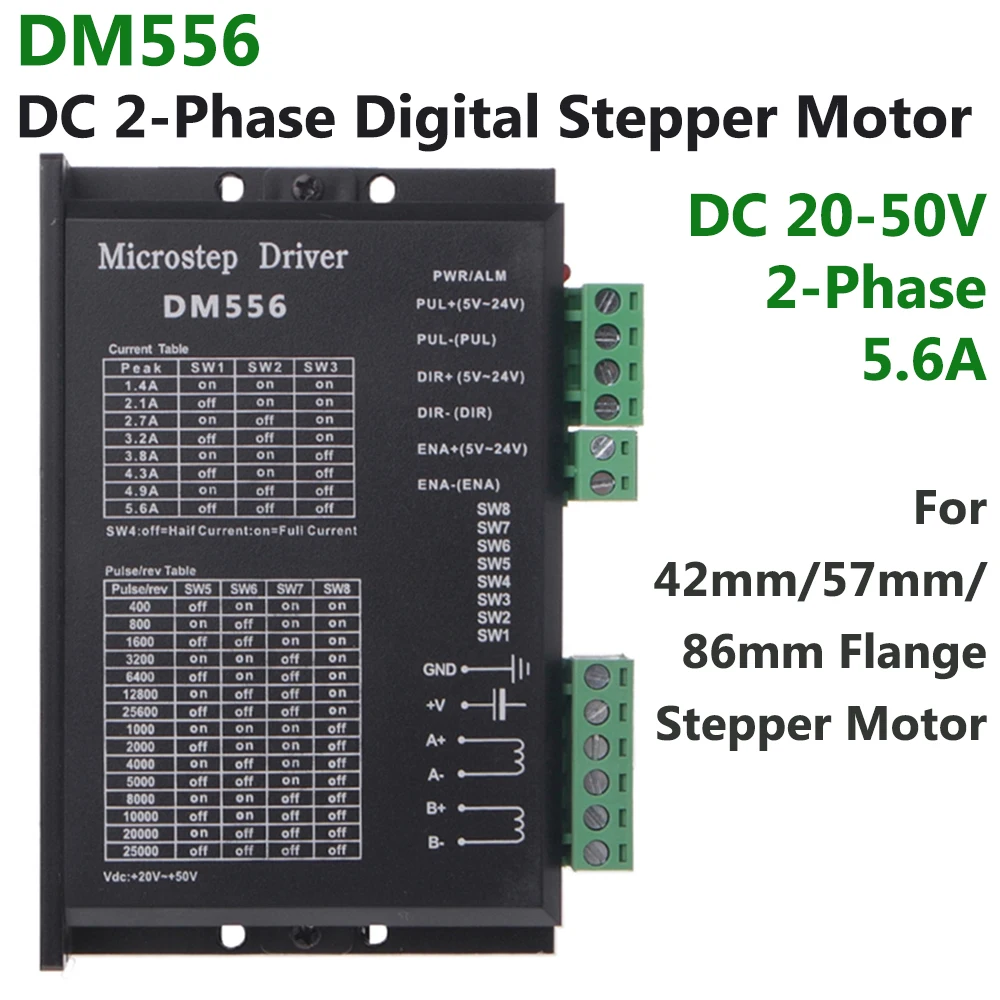 Kit driver motore passo-passo Nema23 Driver passo-passo bifase 1.2Nm 2Nm 3Nm DM556 per vari apparecchiature di automazione di piccole e medie