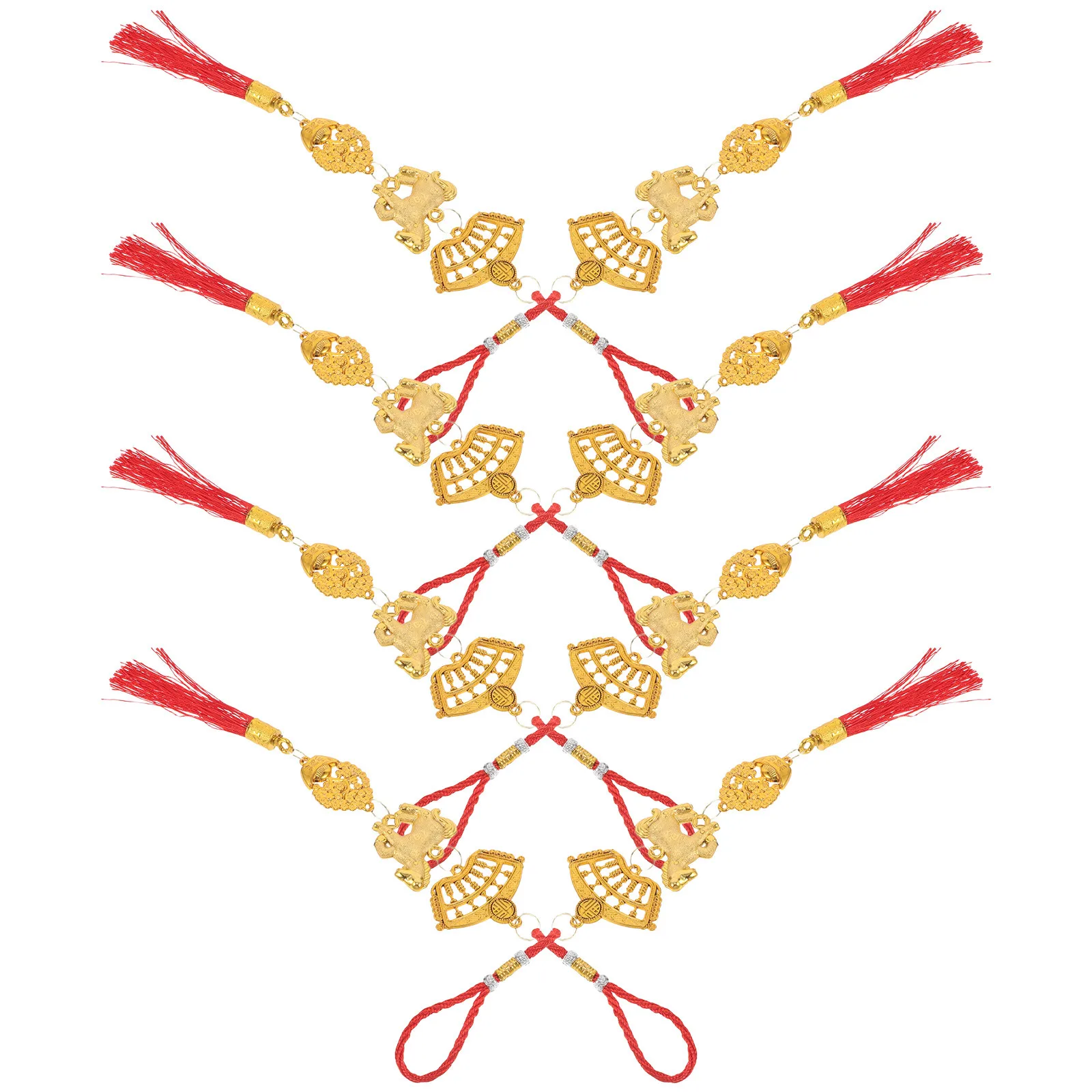 

8Pcs Chinese New Year Horse Hanging Decorations Tassel Pendants Lucky Charm Ornaments for Home Garden Indoor Outdoor Festive